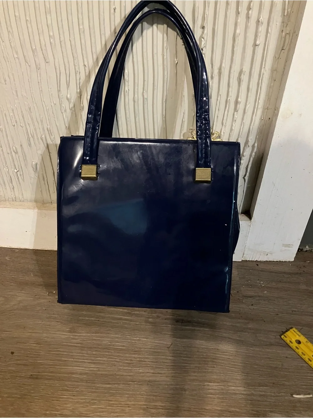 Classic Checkerboard Tote Bag in Navy, White & Red